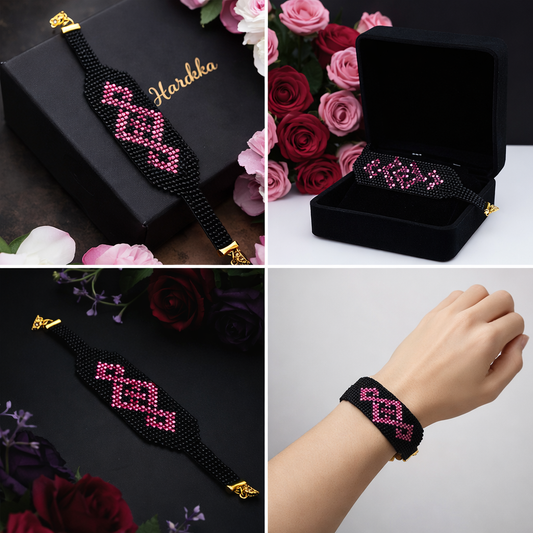 Náramok Srdce lásky – ručne tkaný náramok Harakka