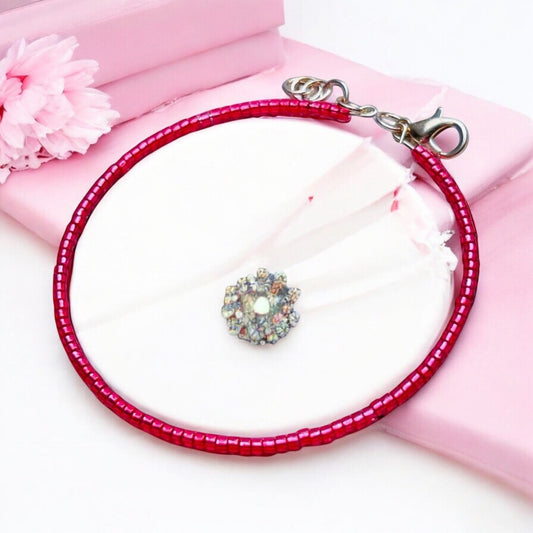 Red protective bracelet with beads and decoration - a stylish and meaningful accessory protective red bracelet N300
