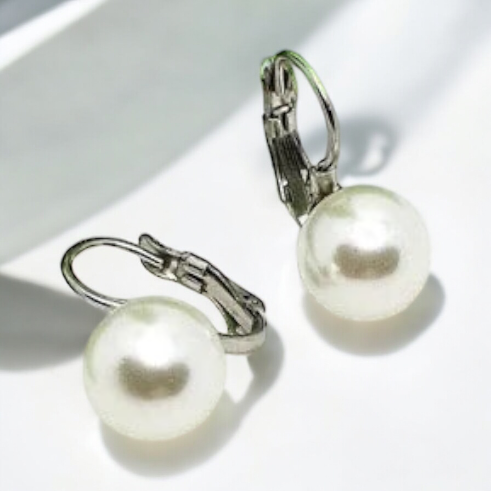 pearl earrings in silver design 1002241