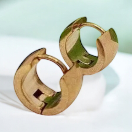Gold earrings made of surgical steel - diameter 1.2 cm earrings Clasic rose gold 1002280