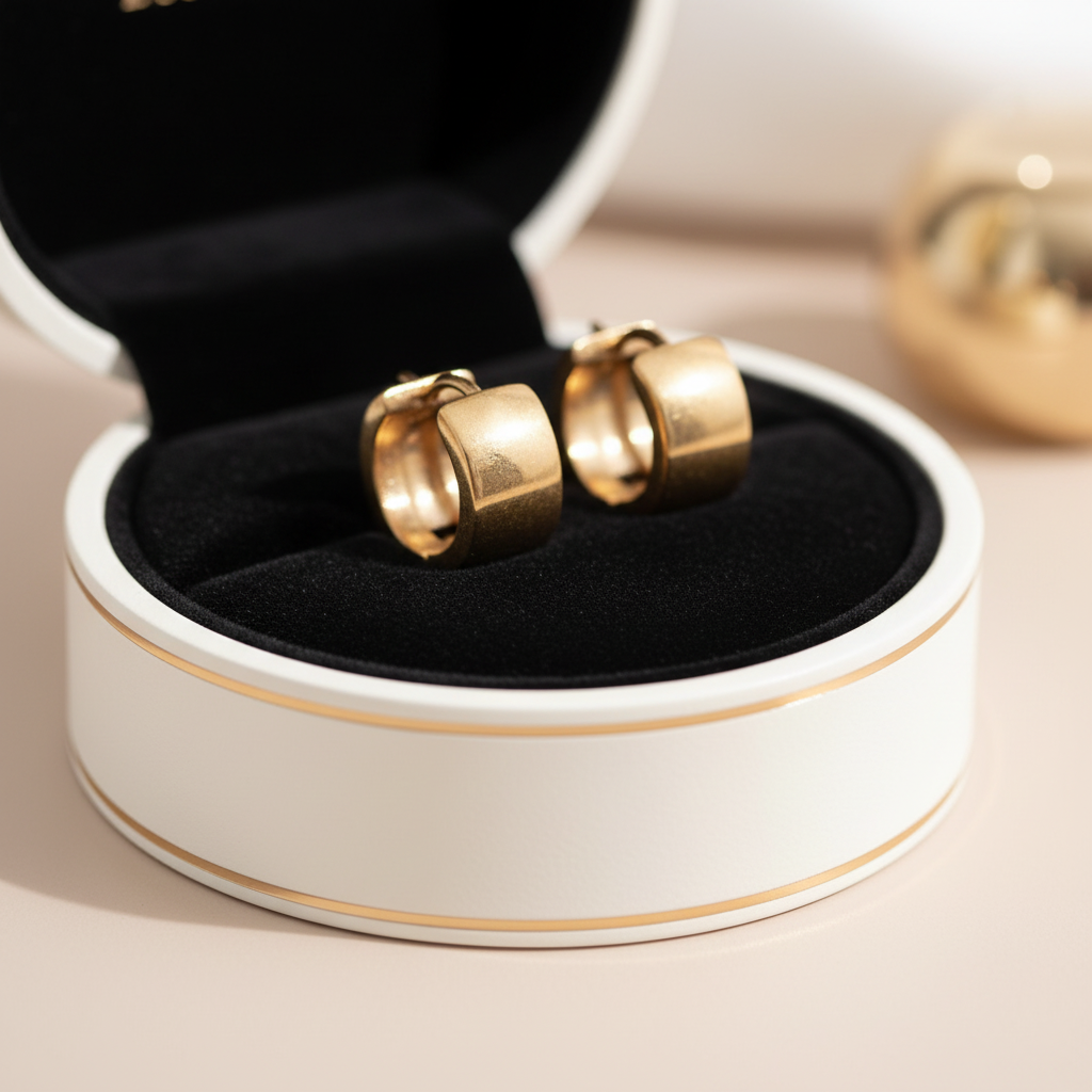 Rose gold obruočkové náušnice z chirurgickej ocele priemer 1,2 cm – Harakka Jewls