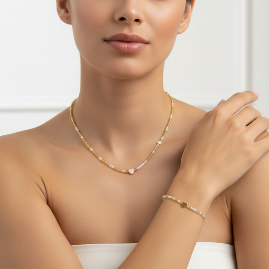Love Lady – Set with pastel beads for a tender connection – Code SA3Slavic Jewelry