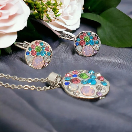 QUEEN set Silver Crystal Blue 1001995