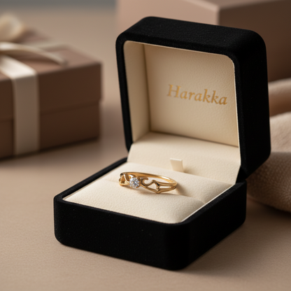 Prsteň Nella – rose gold s bielym zirkónom z chirurgickej ocele – Harakka Jewls