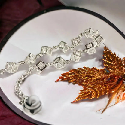 Elegant Clear Cube Bracelet made of Silver Plated Alloy without Nickel clear cube bracelet 1000018