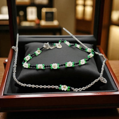Spring Flowers – surgical steel earrings, bracelet and necklace set