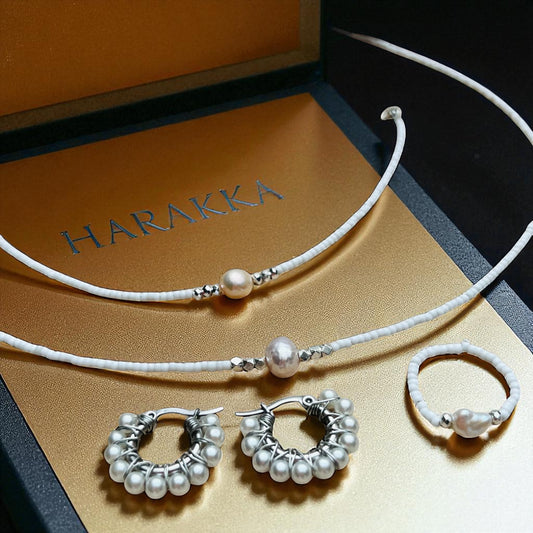 Meadow Pearl Set – necklace, bracelet, earrings and ring
 Ha22