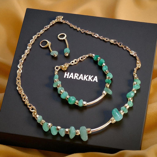 Set Gift from Lely – Aventurine necklace, bracelet and earrings SH11