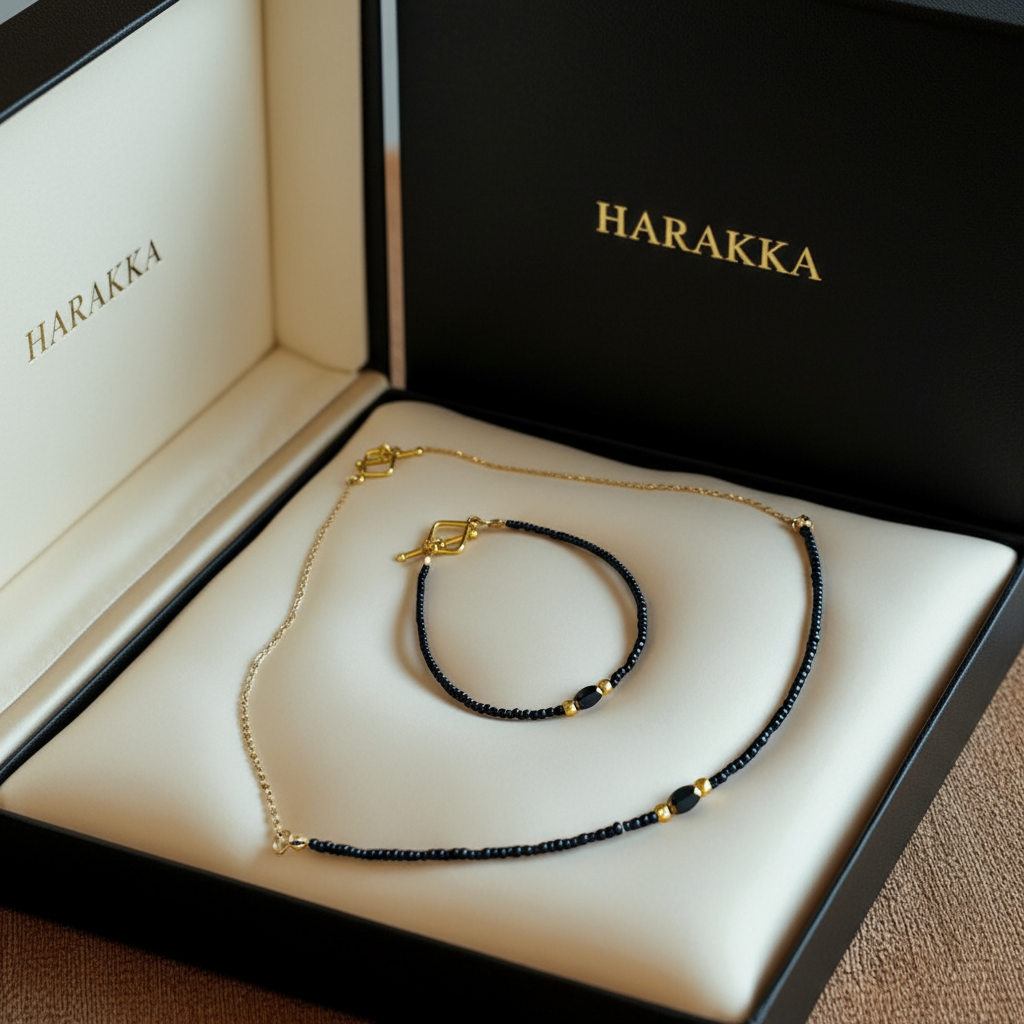 Set Silent Shadow – necklace and bracelet with hematite Hs789