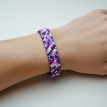 Rainbow Power Bracelet – purple-pink braided bracelet