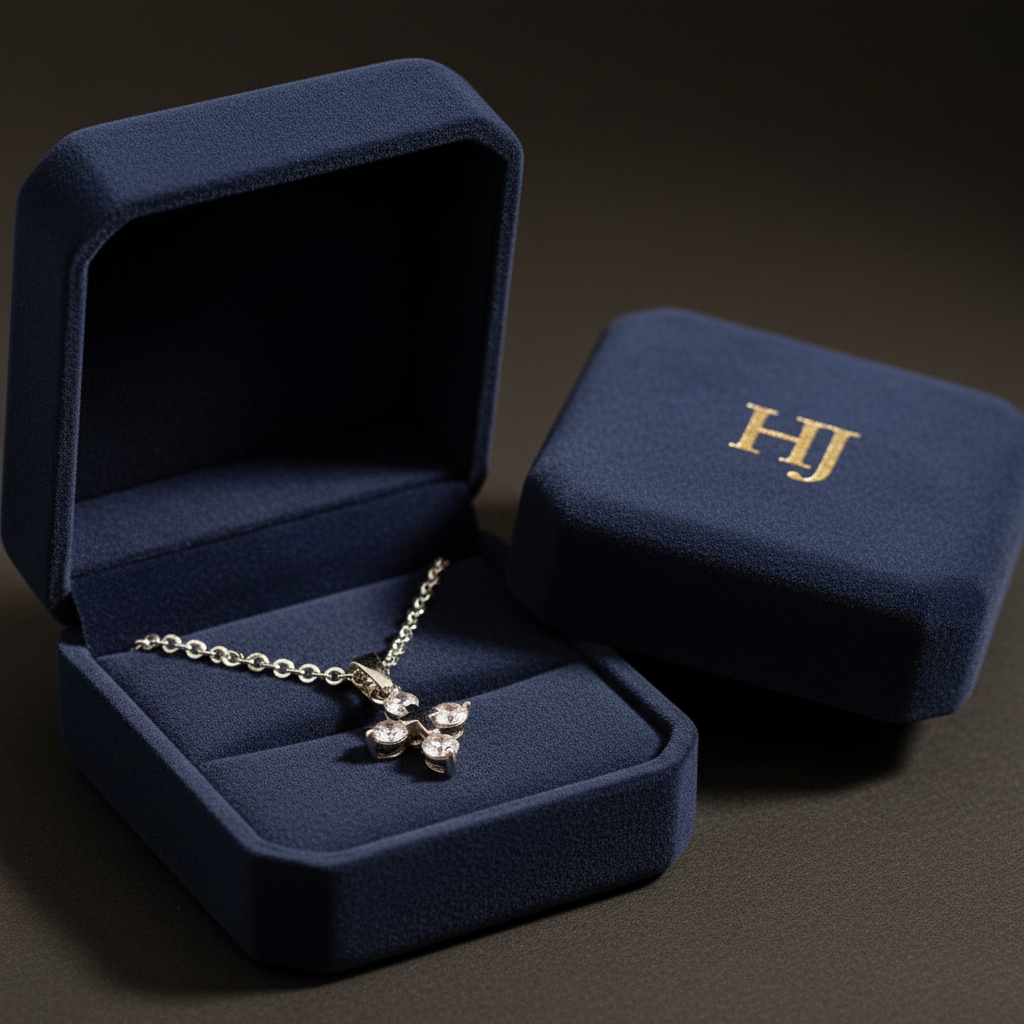 Harakka HJ box silver cross zirconia necklace