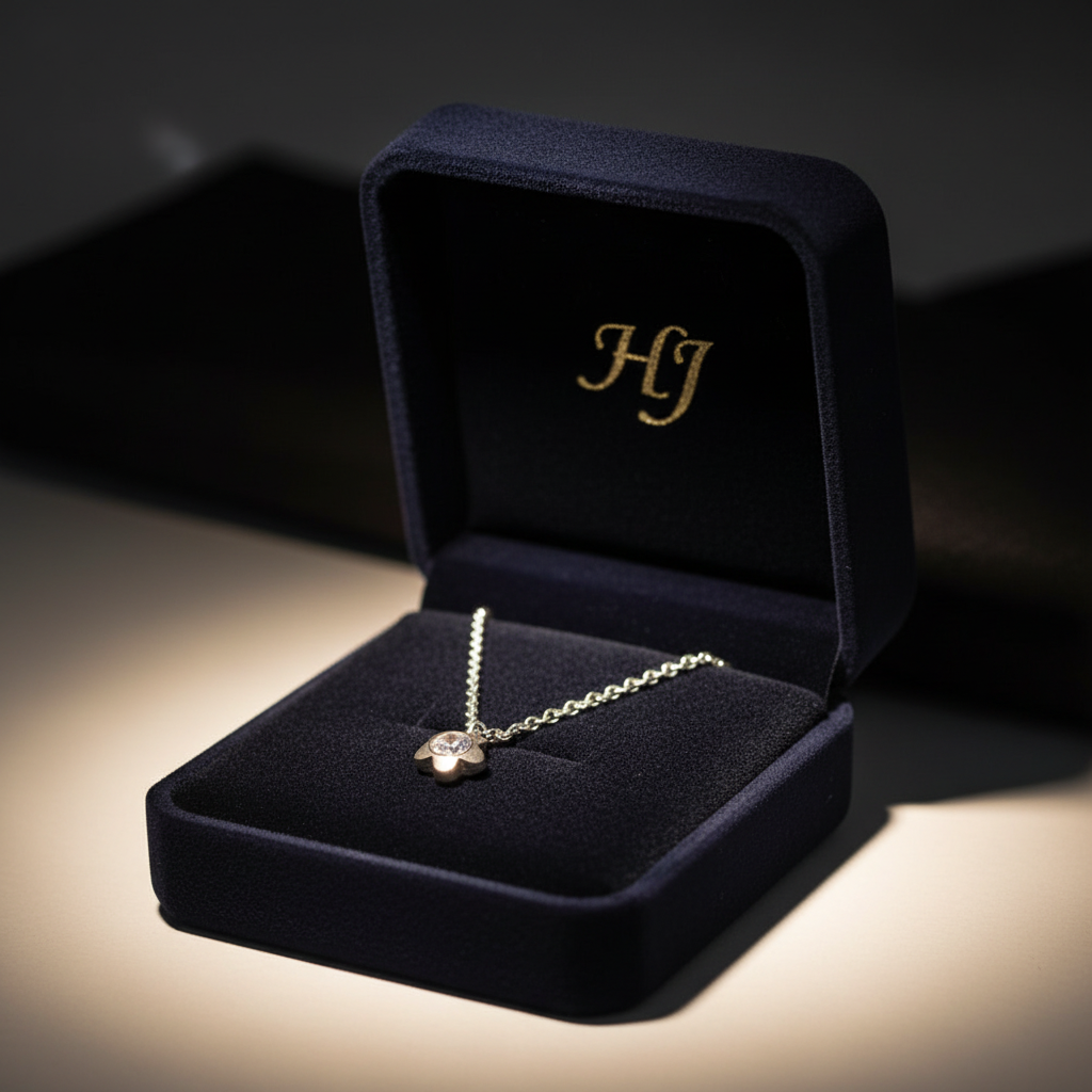 Harakka HJ box silver flower necklace