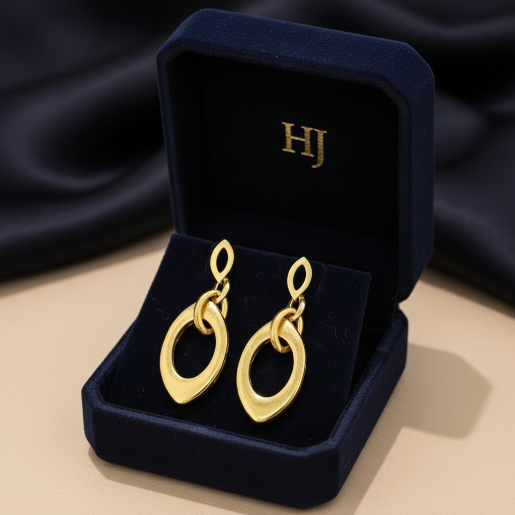 Harakka HJ jewelry box gold earrings
