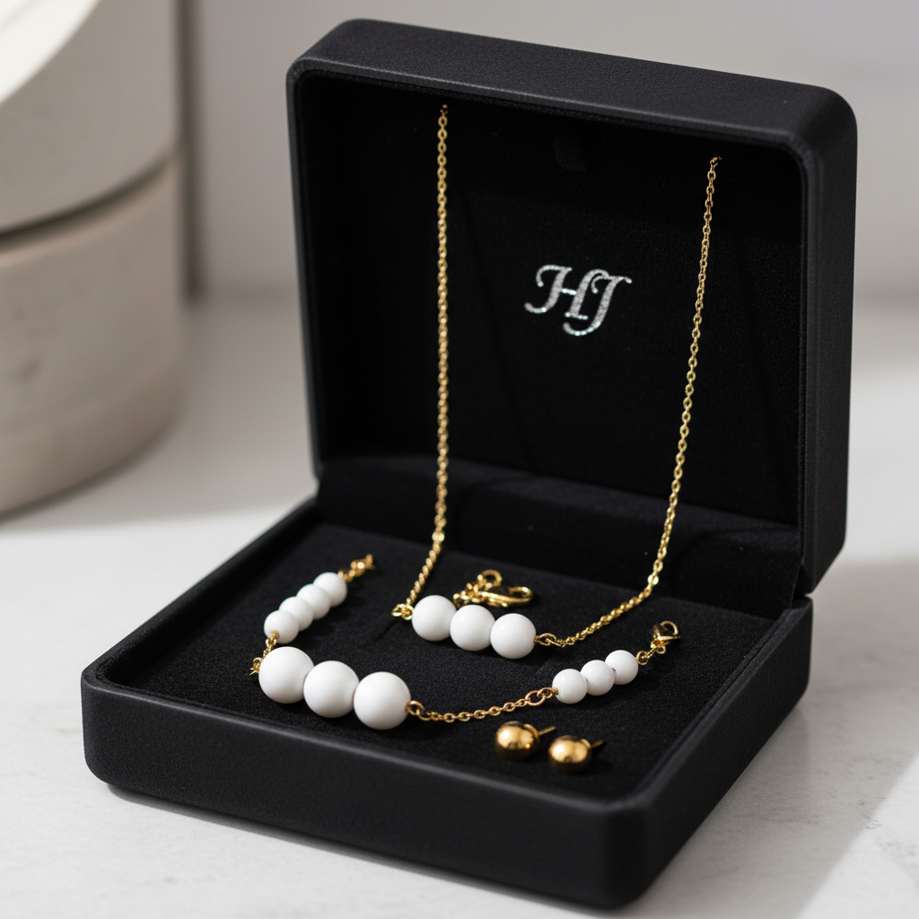 Harakka Jewels – Biele guľôčky, luxusné balenie