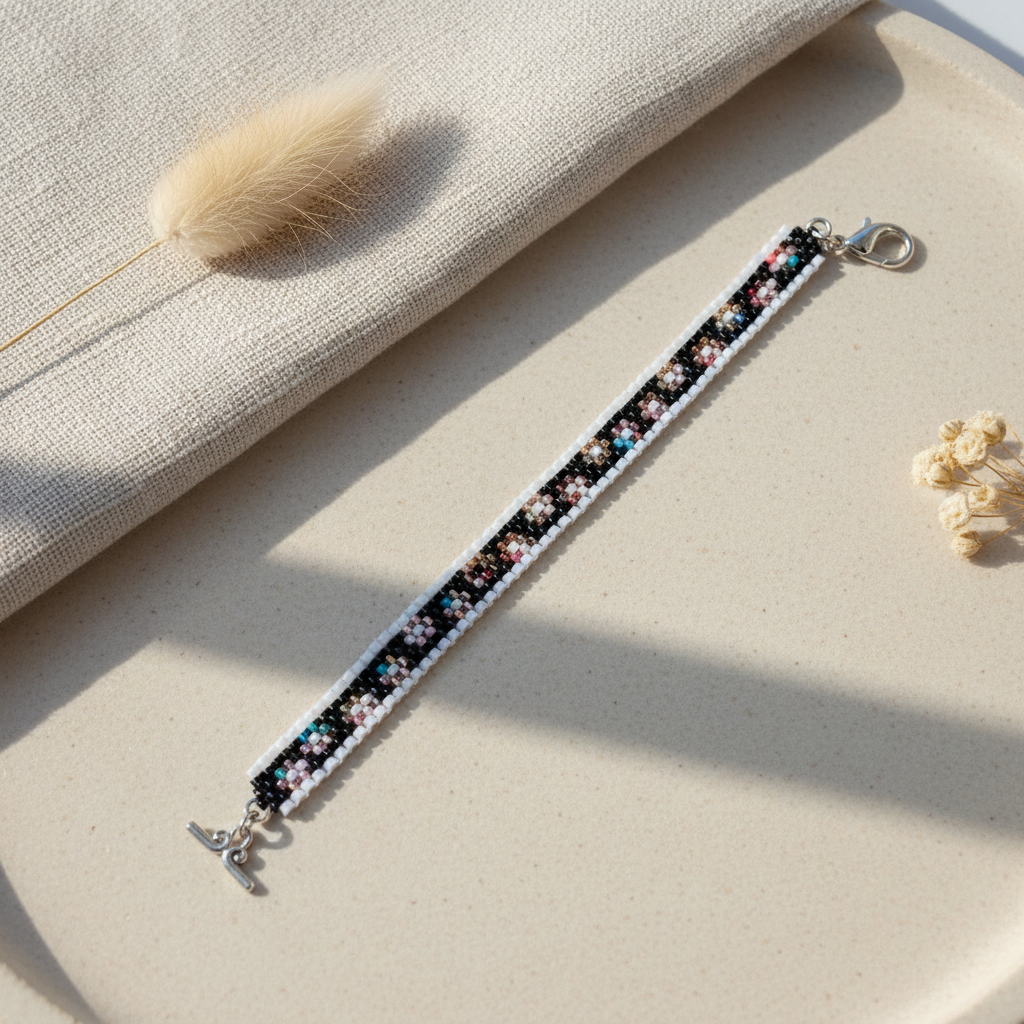 Harakka – luxusný flat lay slim loom náramok