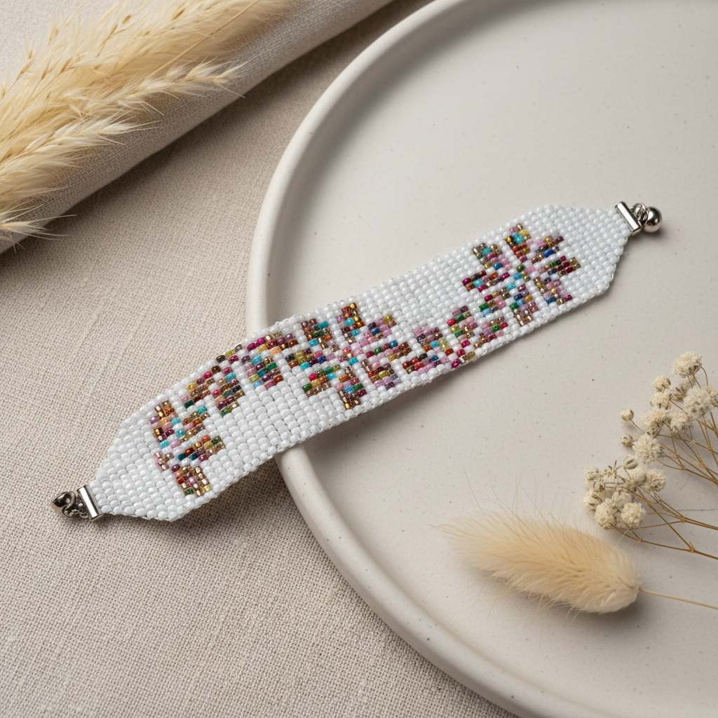 Harakka – luxusný flat lay tkáčsky náramok