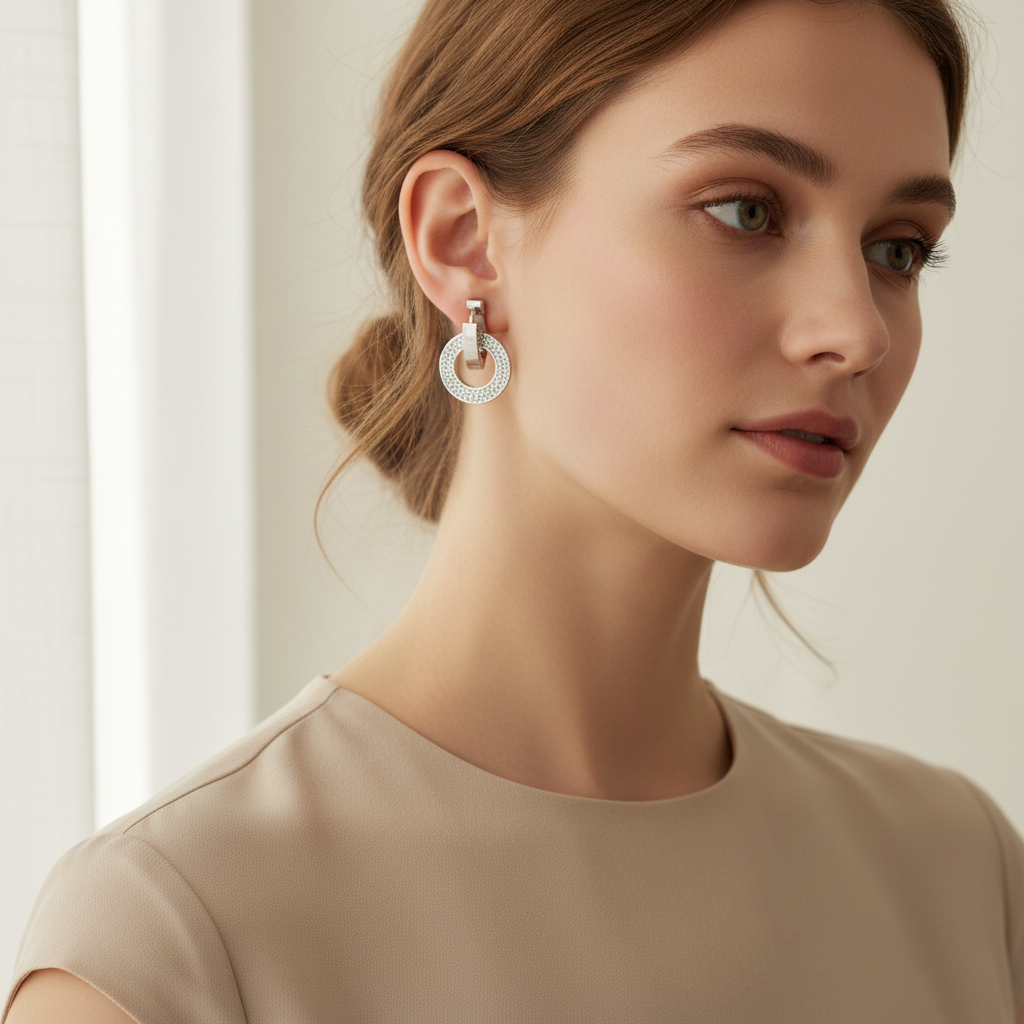 Šperk Harakka Jewls na modelke – prirodzené svetlo, jemný ženský look