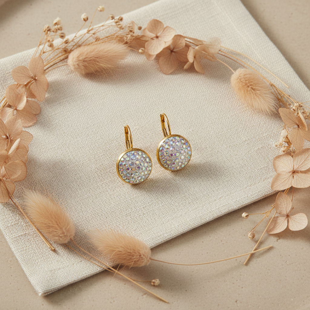 Flat lay – náušnice Harakka Jewels