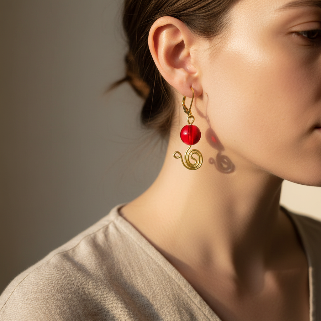 Visiace náušnice NA301 na modelke | HARAKKA Jewls
