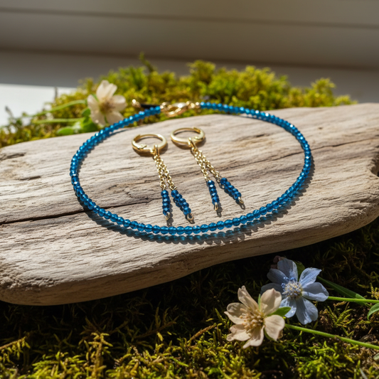Set spinel S307 – prírodzné pozadie, drevo a kvety | HARAKKA Jewls