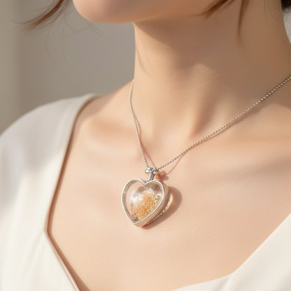 Prívesok v tvare srdca s kvetinovým motívom – bižutéria bez obsahu niklu náhrdelník Heart Flower 1001187