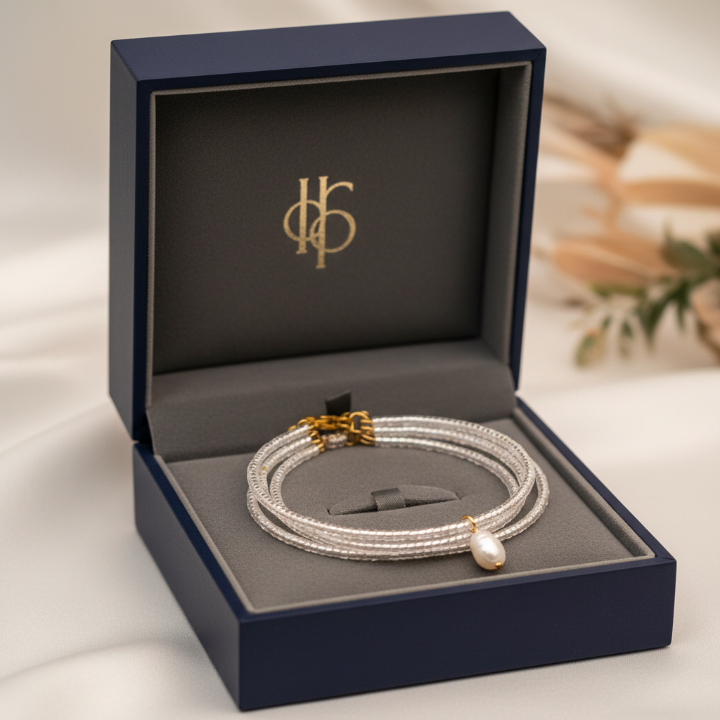 Náramok White N306 – luxusné balenie v šperkovnici | Harakka Jewls