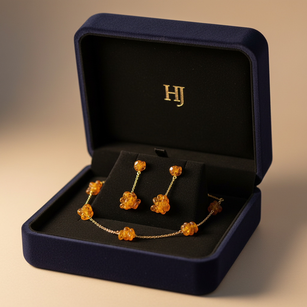 Jantárový Set S37 – luxusná šperkovnica