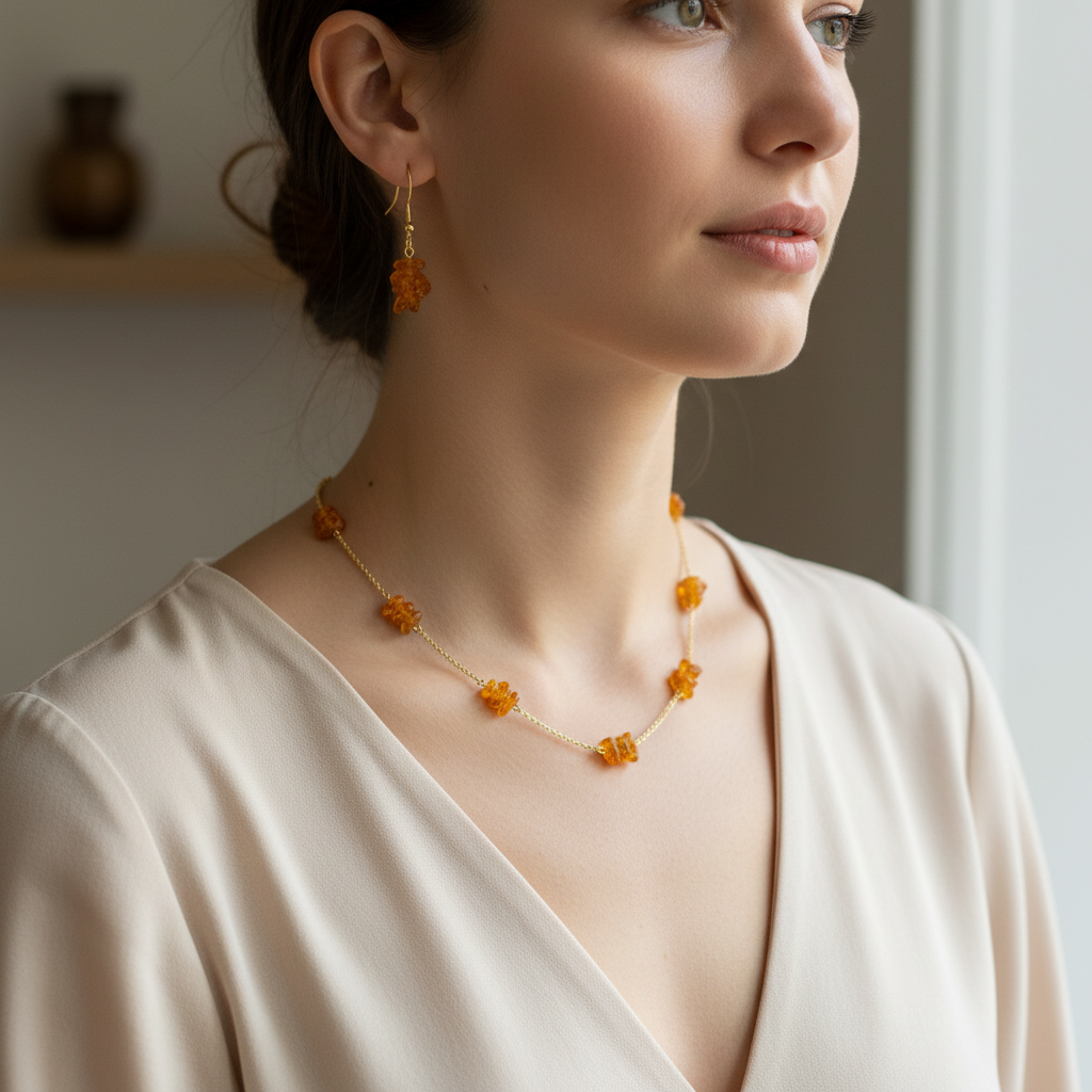 Jantárový Set S37 – na modelke