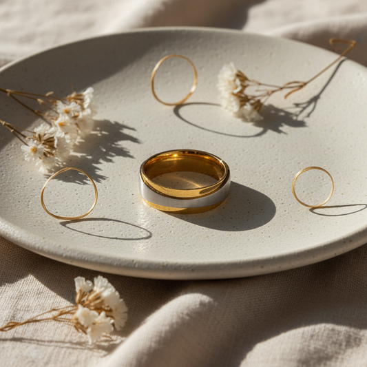 Pánska obrúčka Bridal – Harakka luxusný flat lay