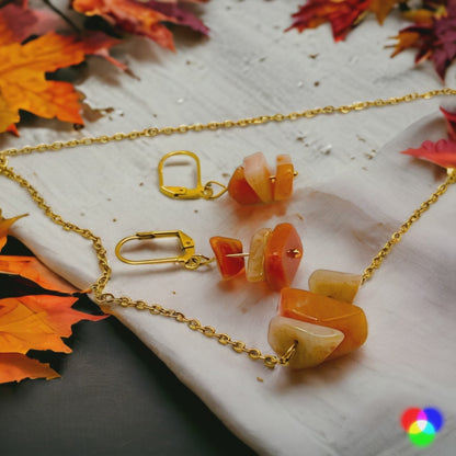 set oranžový Achát S113