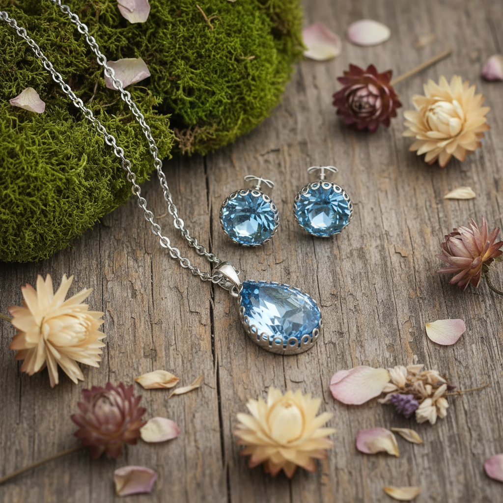 Queen Set Slza Blue – prírodné pozadie