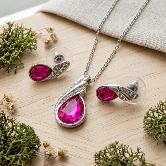 Rozpracovaný prírodný flat lay Pink Crystal