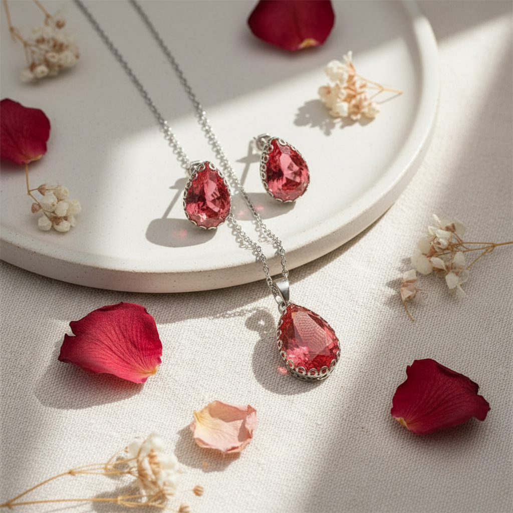 Sada Slza Vášne – napichovacie náušnice, Harakka flat lay