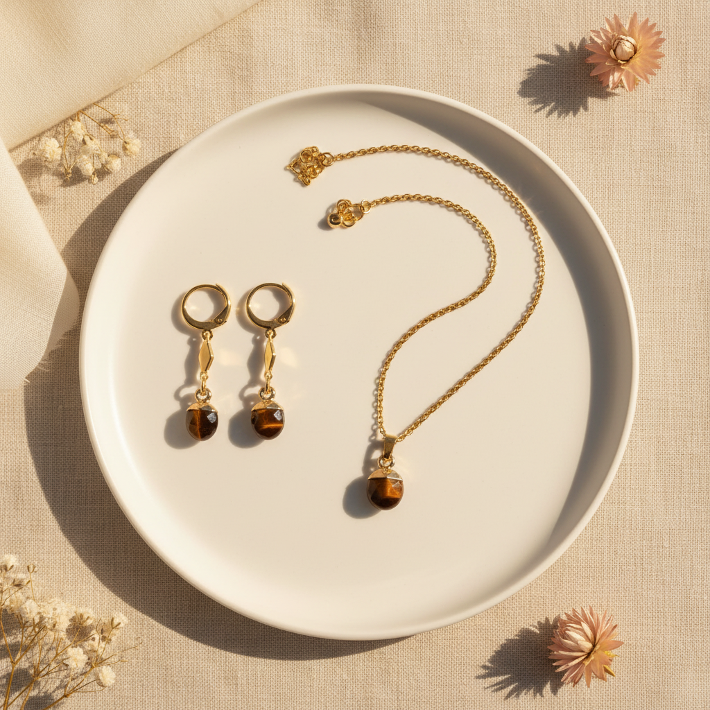 Sada tigrie oko – luxusný flat lay Harakka