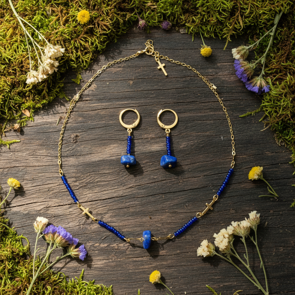 Set lapis lazuli – prírodné pozadie