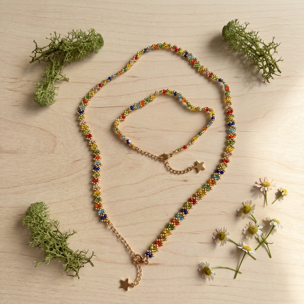 Set prírodný flat lay, rozpracovaný