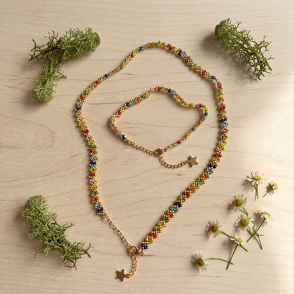 Set prírodný flat lay, rozpracovaný