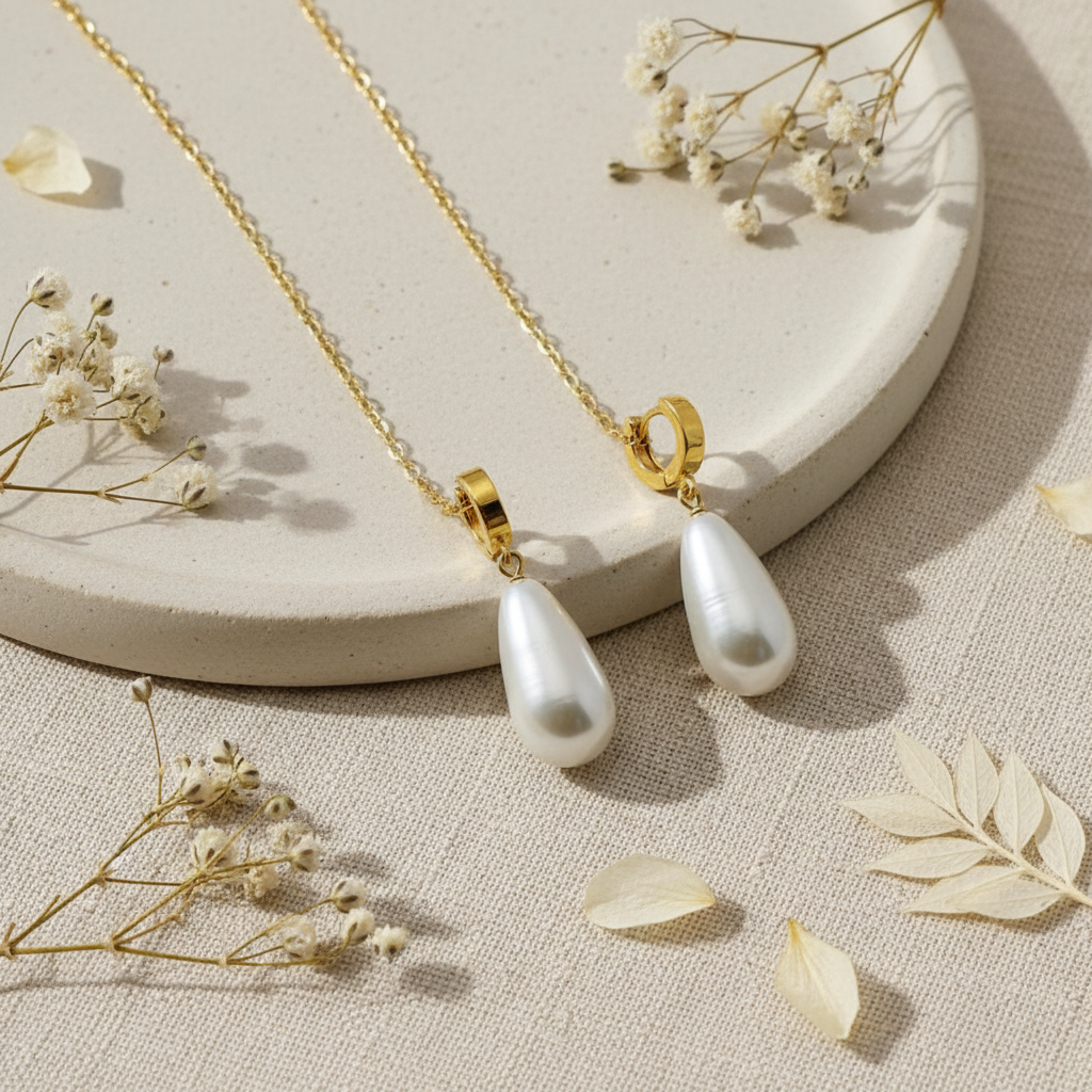 Set zlaté slzy – Harakka flat lay