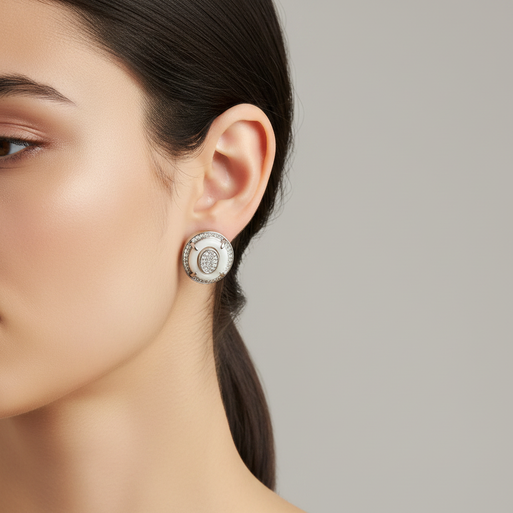 Strieborné zirkóny – na modelke