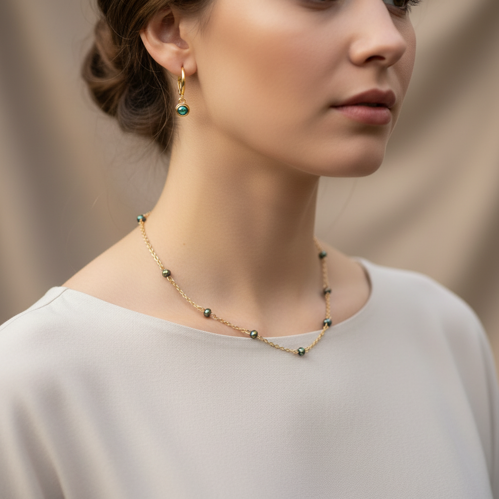Zelený Set – na modelke