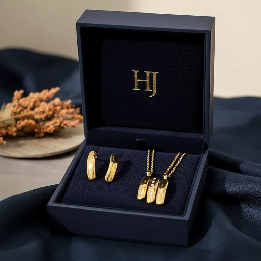 Zlatý avantgardný set – šperkovnica HJ