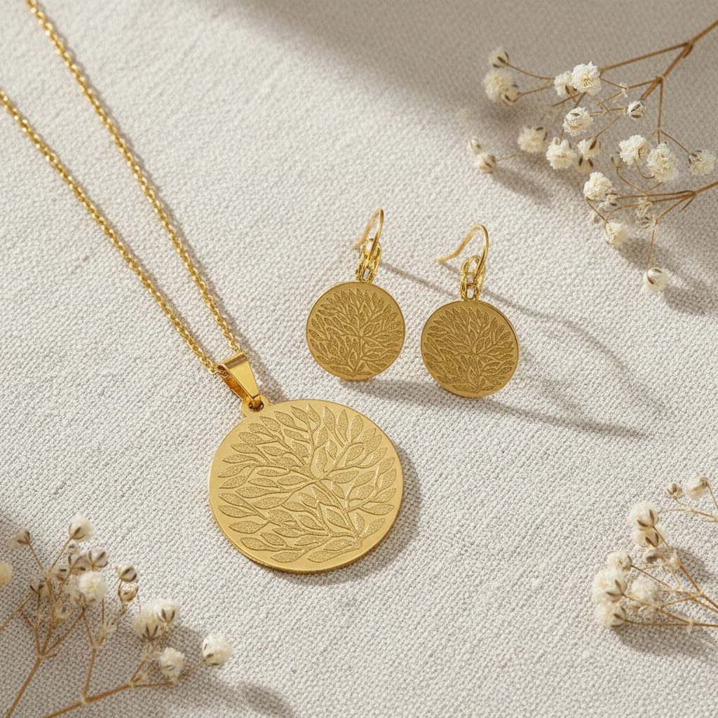 Zlatý lístkový set – Harakka flat lay